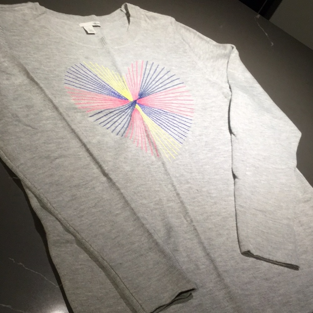 Halogen Sweater with Embroidered Heart Details
